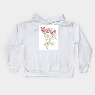 Watercolour Rosehips Kids Hoodie